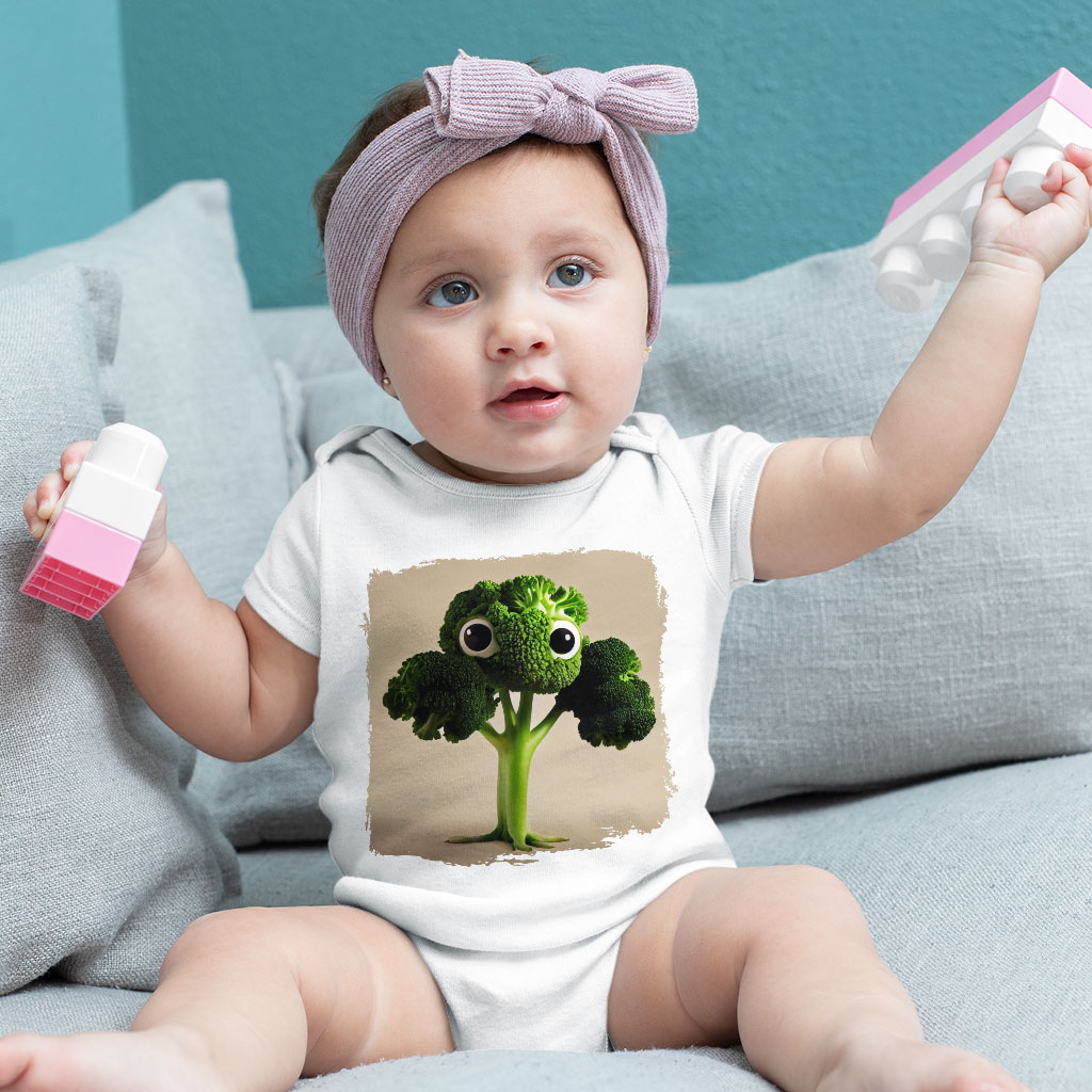 Broccoli Cartoon Drawing Baby Jersey Onesie - Cool Baby Onesie - Themed Baby One-Piece Clothing Kids' Clothing Onesies Color : Heather Dust|White|Yellow 
