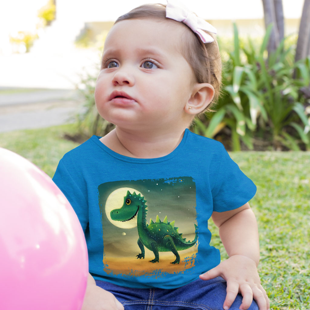 Cute Cartoon Dinosaur Baby Jersey T-Shirt - Cool Baby T-Shirt - Themed T-Shirt for Babies Clothing Kids' Clothing T-Shirts Color : Athletic Heather|Heather Columbia Blue|White 