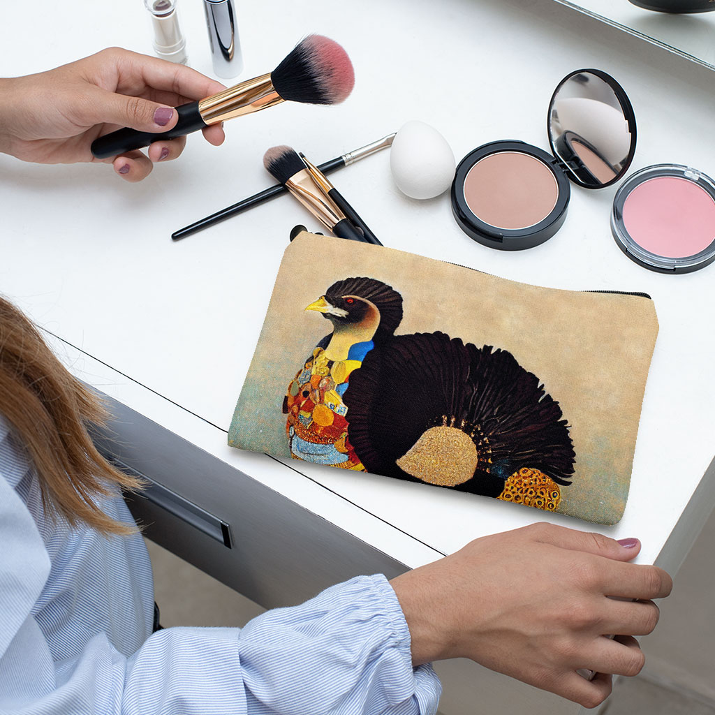 Gustav Klimt Style Art Makeup Bag - Unique Cosmetic Bag - Printed Makeup Pouch Bags & Wallets Fashion Makeup Pouch  