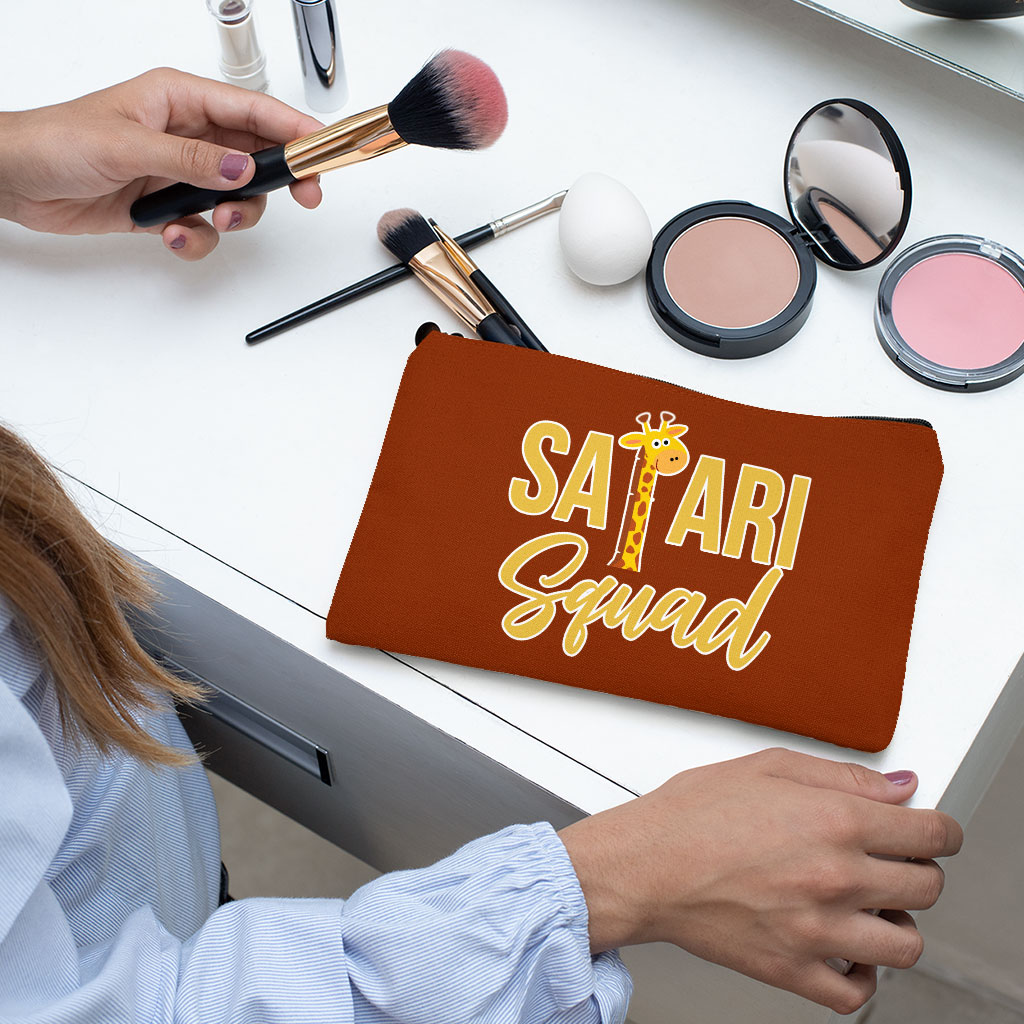 Safari Squad Makeup Bag - Graphic Cosmetic Bag - Themed Makeup Pouch Bags & Wallets Fashion Makeup Pouch  