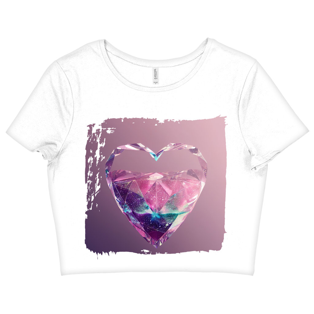 Heart Space Art Women's Cropped T-Shirt - Cool Crop Top - Themed Crop Tee Shirt Clothing T-Shirts Color : Black|Heather Olive|White 