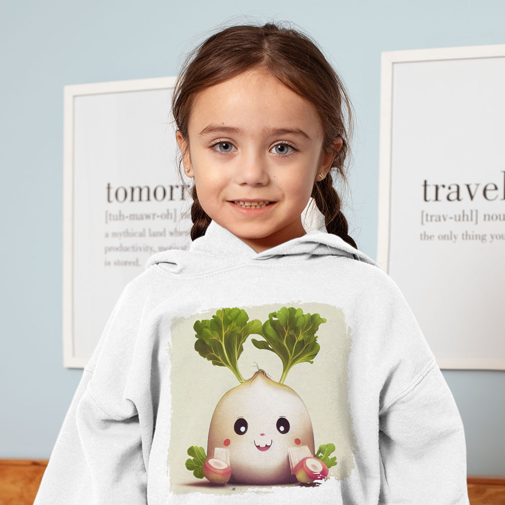 Kawaii Carrot Radish Art Toddler Hoodie - Printed Toddler Hooded Sweatshirt - Colorful Kids' Hoodie Clothing Hoodies Kids' Clothing Color : Black|Kelly|White 