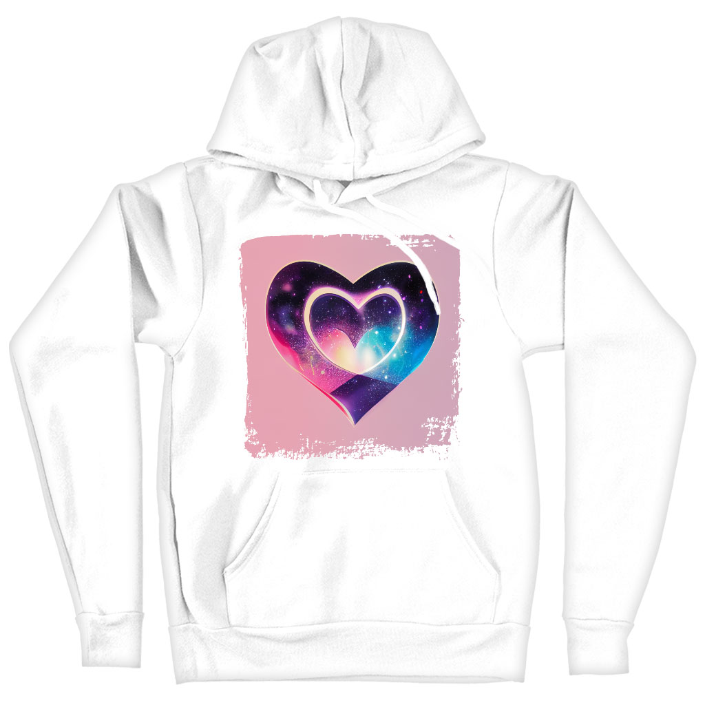 Abstract Heart Drawing Hooded Sweatshirt - Colorful Hoodie - Printed Hoodie Clothing Hoodies Color : Black|Navy|White 
