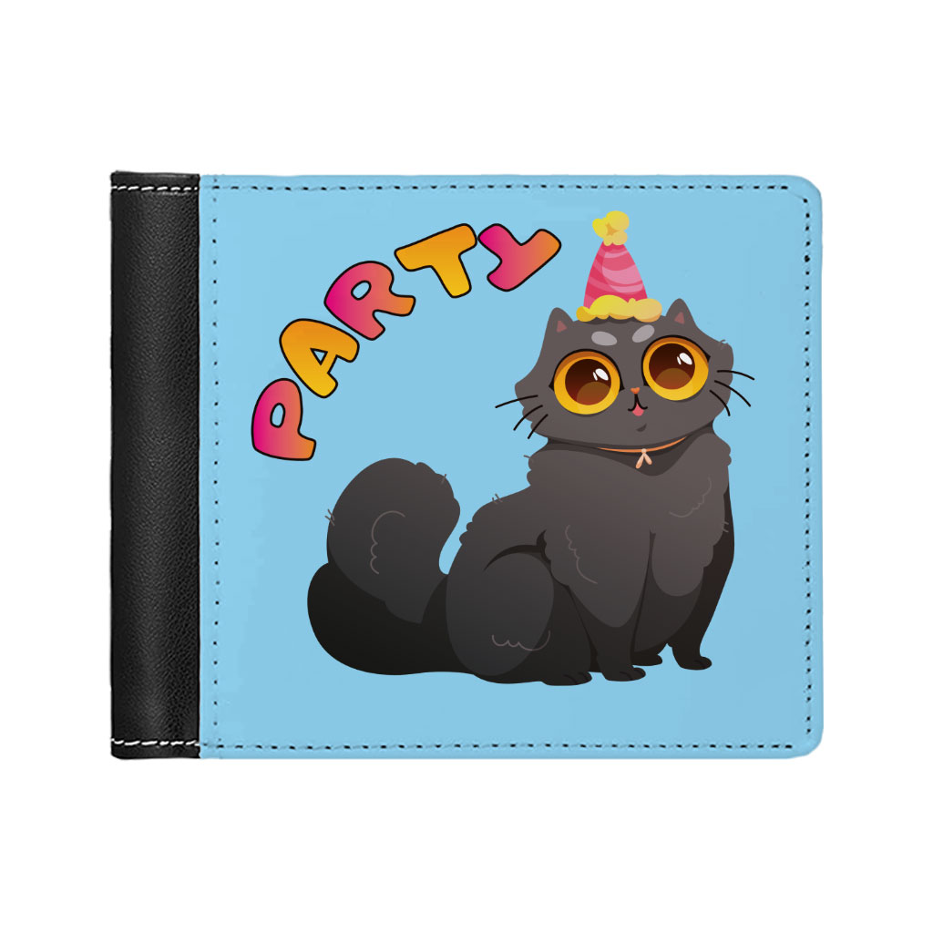 Cat Party Men's Wallet - Printed Wallet - Cool Wallet Bags & Wallets Fashion Men's Wallet Women's Wallet Color : Black|Brown 