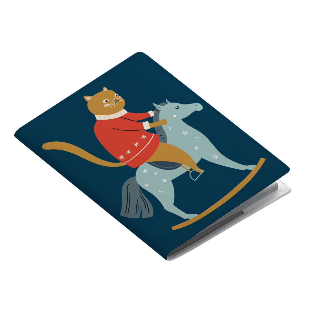 Cat Riding Horse Passport Cover - Themed Passport Cover - Colorful Passport Cover Fashion Fashion Accessories Pasport Cover Travel Accessories  