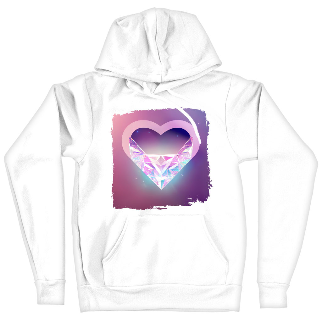 Abstract Heart Hooded Sweatshirt - Colorful Hoodie - Themed Hoodie Clothing Hoodies Color : Black|Navy|White 