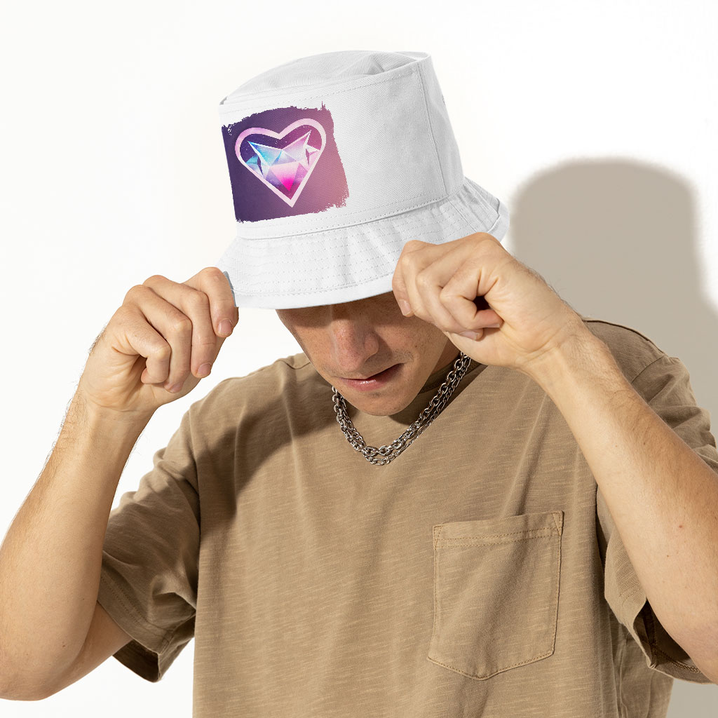 Space Heart Bucket Hat - Galaxy Hat - Graphic Bucket Hat Fashion Accessories Hats & Hair Accessories Color : White 