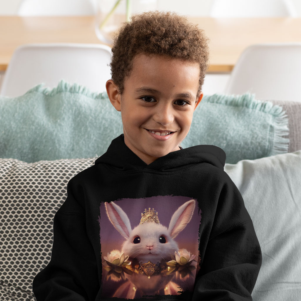 Cartoon Rabbit Toddler Hoodie - Cute Toddler Hooded Sweatshirt - Printed Kids' Hoodie Clothing Hoodies Kids' Clothing Color : Black|Kelly|White 
