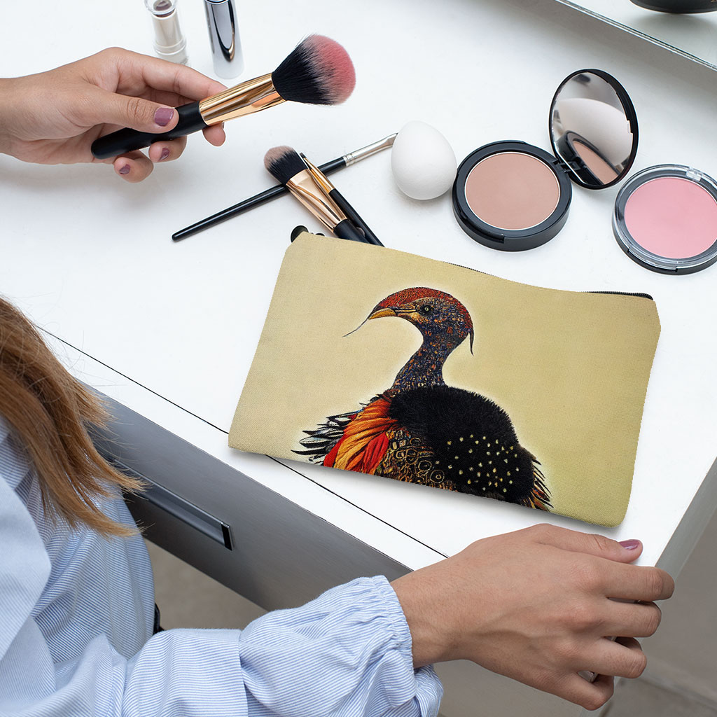 Pop Art Turkey Makeup Bag - Colorful Cosmetic Bag - Printed Makeup Pouch Bags & Wallets Fashion Makeup Pouch  
