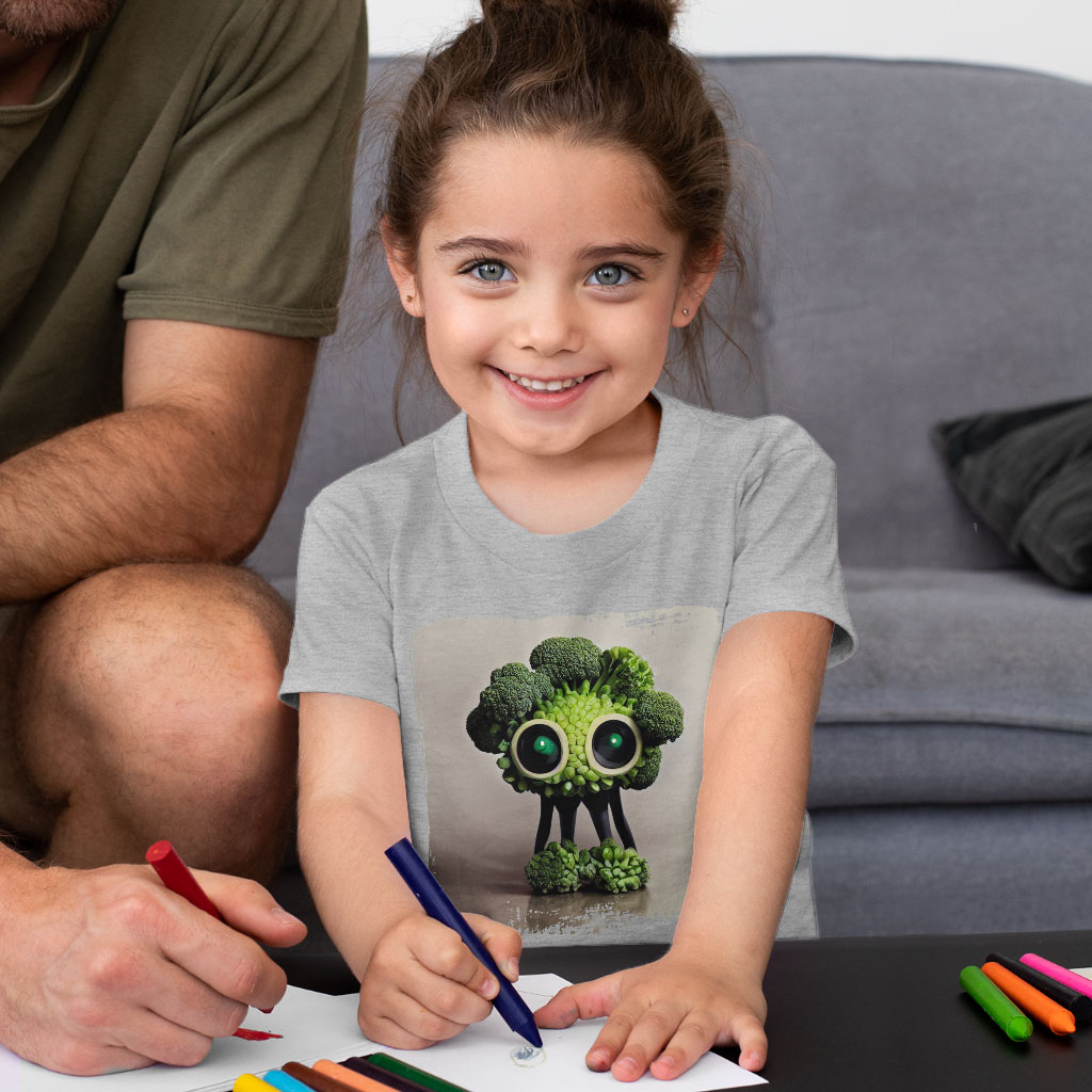 Cute Cartoon Broccoli Toddler T-Shirt - Kawaii Kids' T-Shirt - Funny Tee Shirt for Toddler Clothing Kids' Clothing T-Shirts Color : Athletic Heather|Heather Columbia Blue|Heather Dust 
