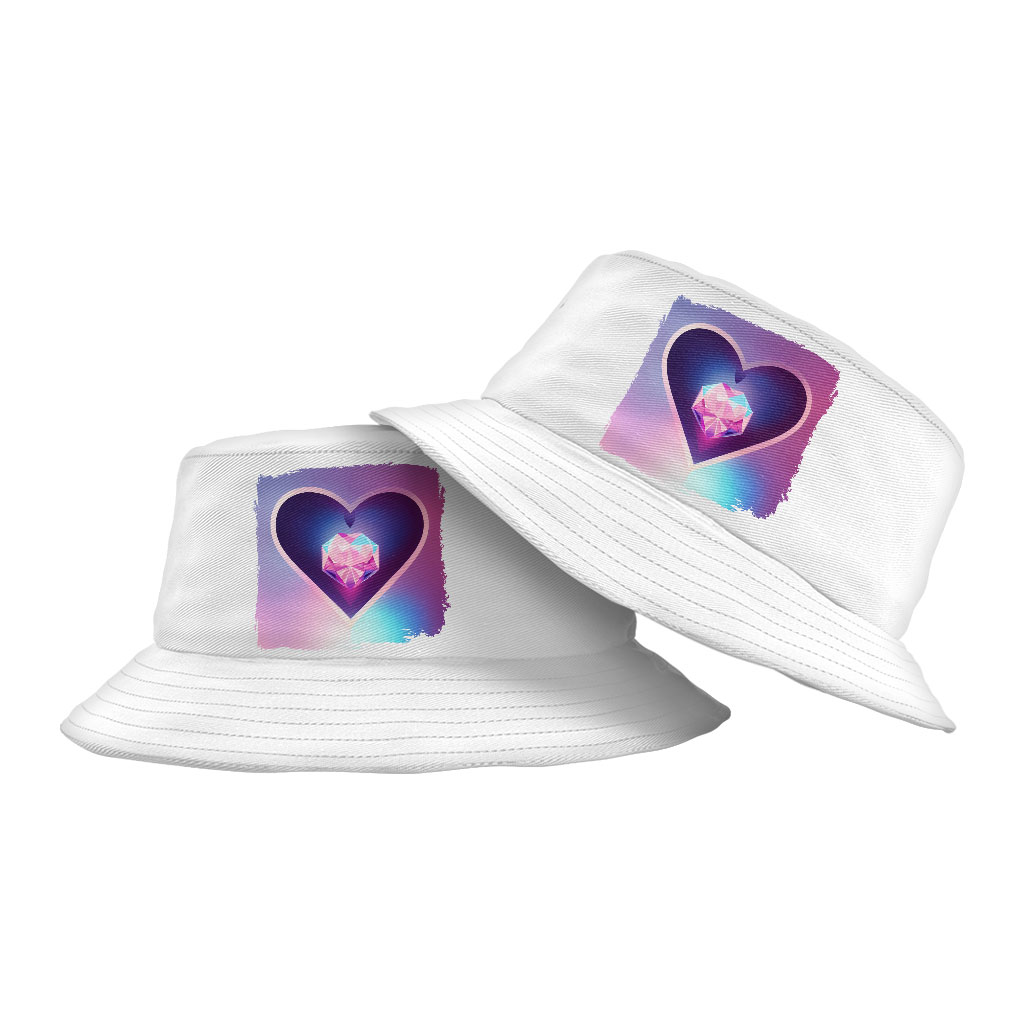 Heart Art Bucket Hat - Galaxy Hat - Printed Bucket Hat Fashion Accessories Hats & Hair Accessories Color : White 