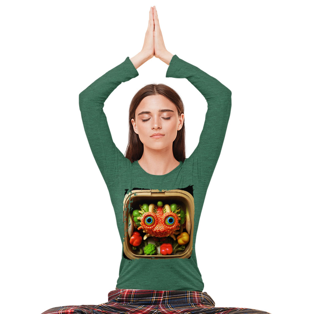 Cartoon Drawings Of Vegetables Long Sleeve T-Shirt - Cute T-Shirt - Printed Long Sleeve Tee Shirt Clothing T-Shirts Color : Black|Heather Forest|White 