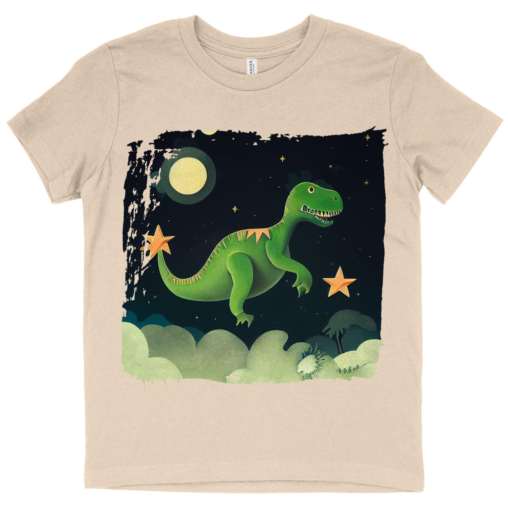 Cute Green Dinosaur Cartoon Kids' T-Shirt - Themed T-Shirt - Colorful Tee Shirt for Kids Clothing Kids' Clothing T-Shirts Color : Black|Natural|White 