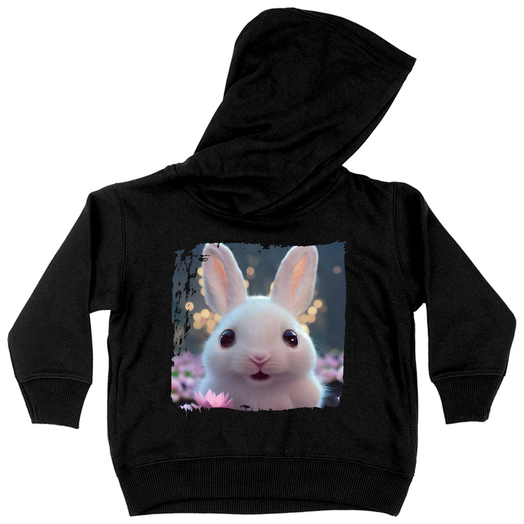 Cartoon White Rabbit Toddler Hoodie - Themed Toddler Hooded Sweatshirt - Colorful Kids' Hoodie Clothing Hoodies Kids' Clothing Color : Black|Kelly|White 
