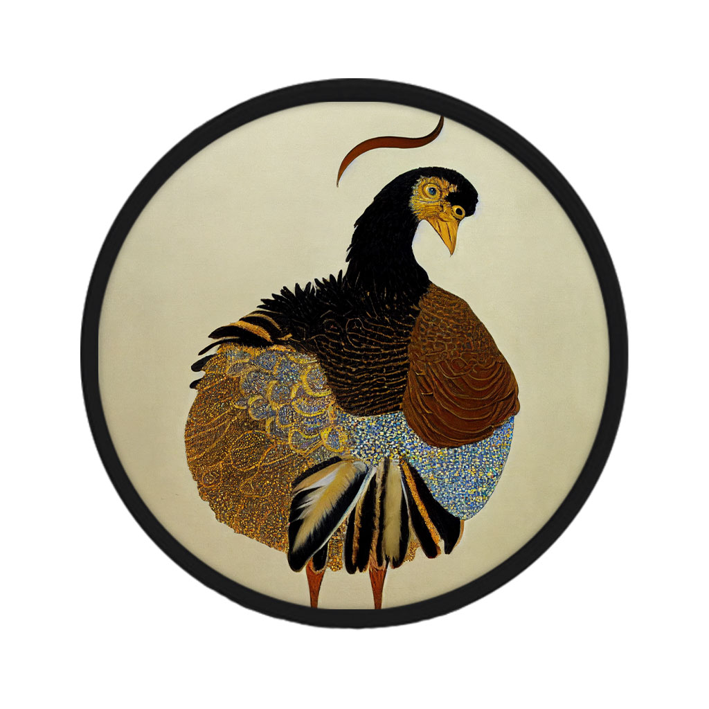 Turkey Cartoon Drawing Patches - Gustav Klimt Art Patch Applique for Clothes - Themed Patches Fashion Fashion Accessories Patches Shape : Circle|Rectangle 
