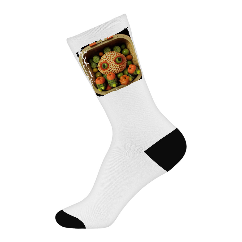 Cute Cartoon Vegetables Socks - Graphic Novelty Socks - Cool Crew Socks Fashion Fashion Accessories Socks Size : Large|Medium 