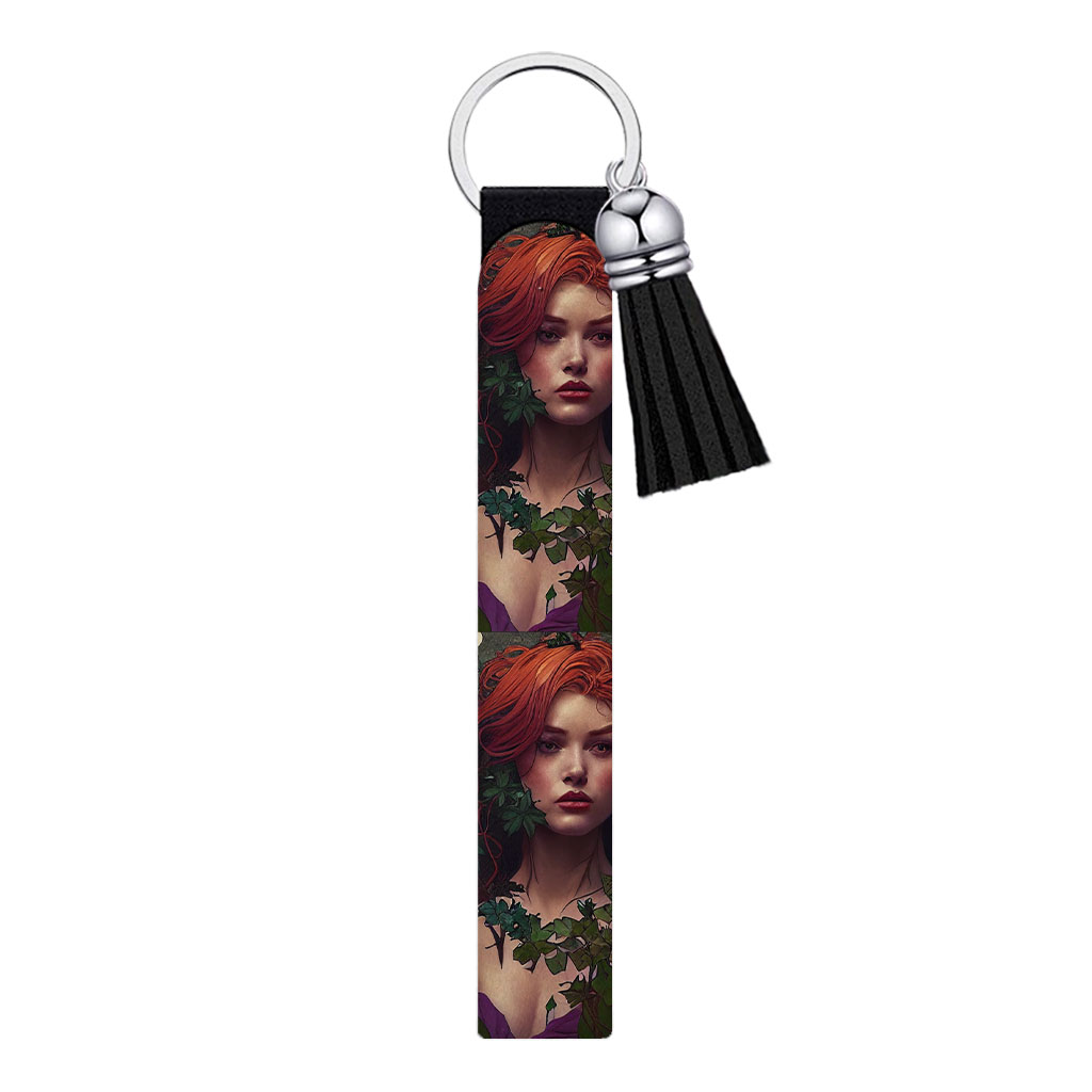 Beautiful Mage Woman Fantasy Art Keychain Wristlet - Abstract Keychain Bracelet - Unique Wristlet Strap for Key Fashion Fashion Accessories Keychains  