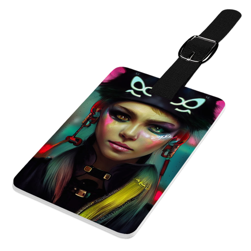 Anime Cartoon Girl Luggage Tag - Themed Travel Bag Tag - Graphic Luggage Tag Fashion Fashion Accessories Luggage Tag Travel Accessories  