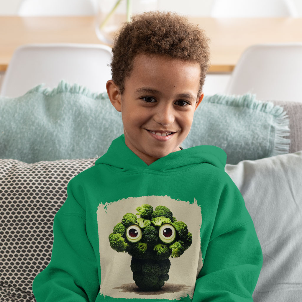 Cute Kawaii Broccoli Toddler Hoodie - Graphic Toddler Hooded Sweatshirt - Cartoon Kids' Hoodie Clothing Hoodies Kids' Clothing Color : Black|Kelly|White 
