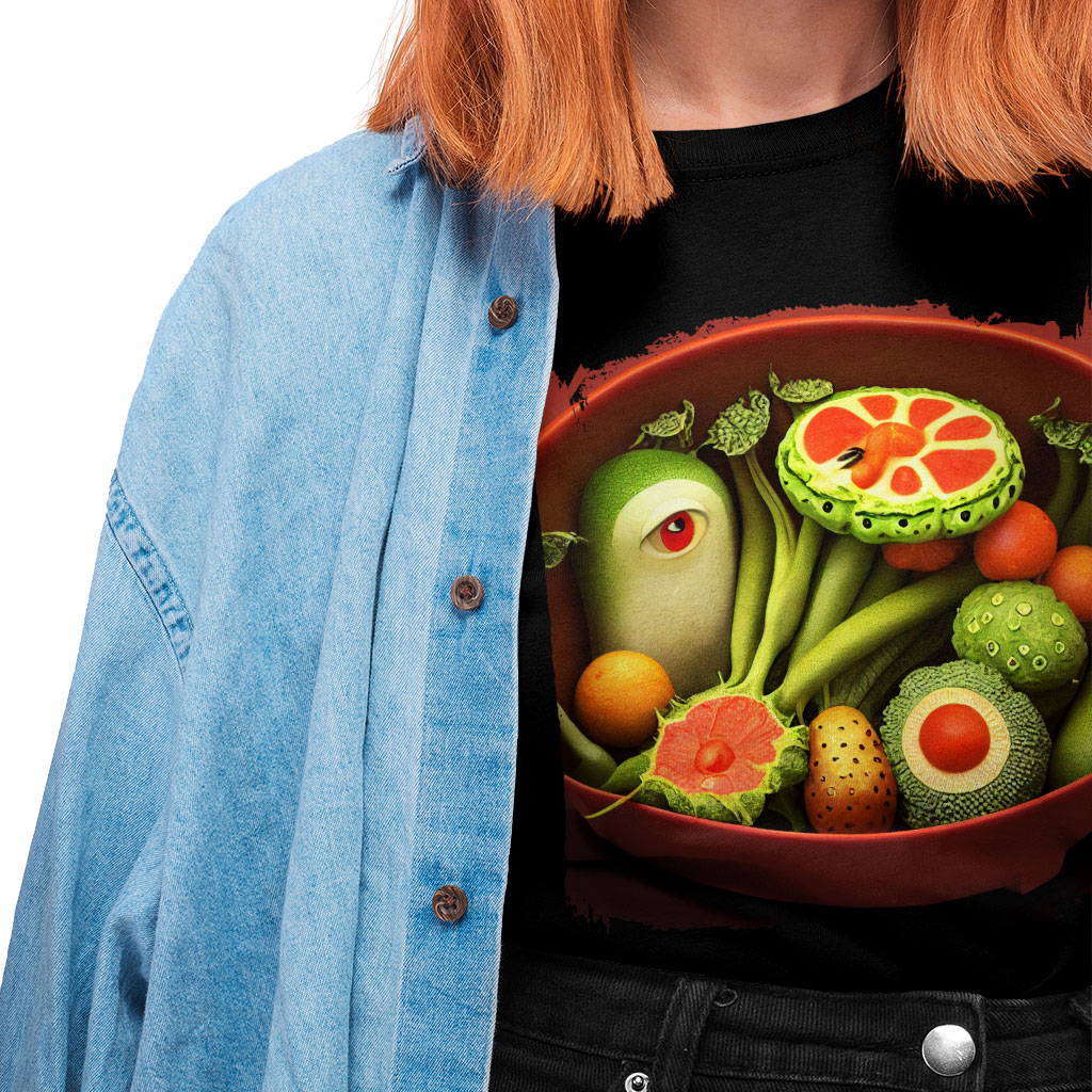 Funny Looking Vegetables Heavy Cotton T-Shirt - Cute Tee Shirt - Graphic T-Shirt Clothing T-Shirts Color : Black|Forest Green|White 