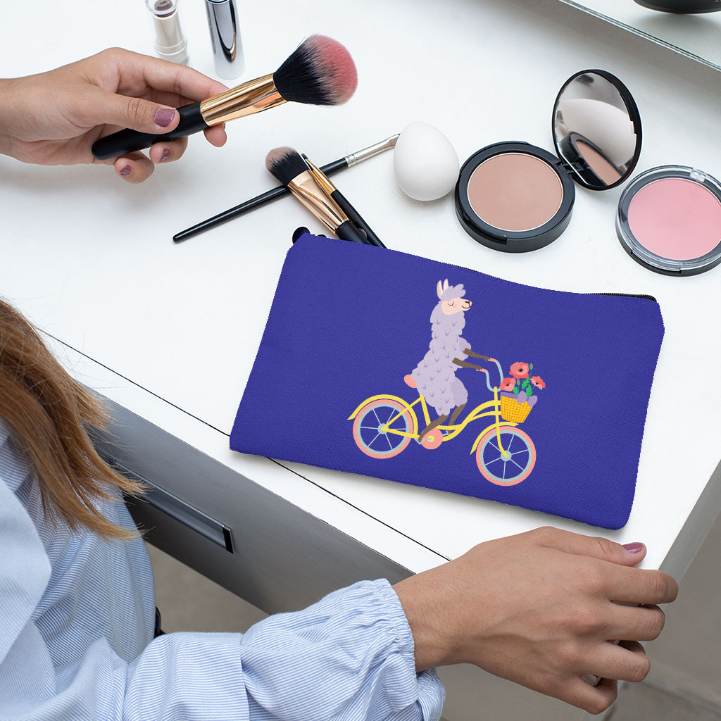 Llama Bike Makeup Bag - Cool Cosmetic Bag - Funny Makeup Pouch Bags & Wallets Fashion Makeup Pouch  