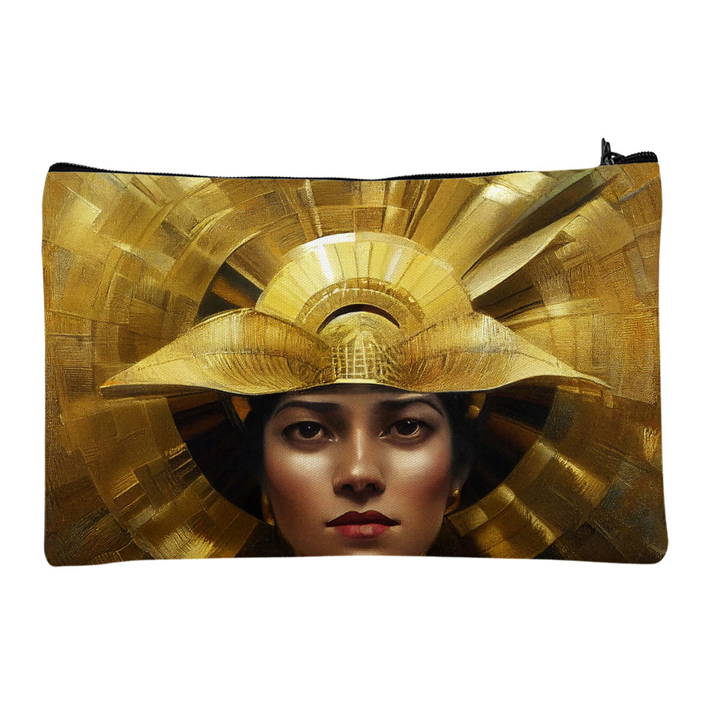 Woman in Gold Dress Makeup Bag - Cool Cosmetic Bag - Graphic Makeup Pouch Bags & Wallets Fashion Makeup Pouch  