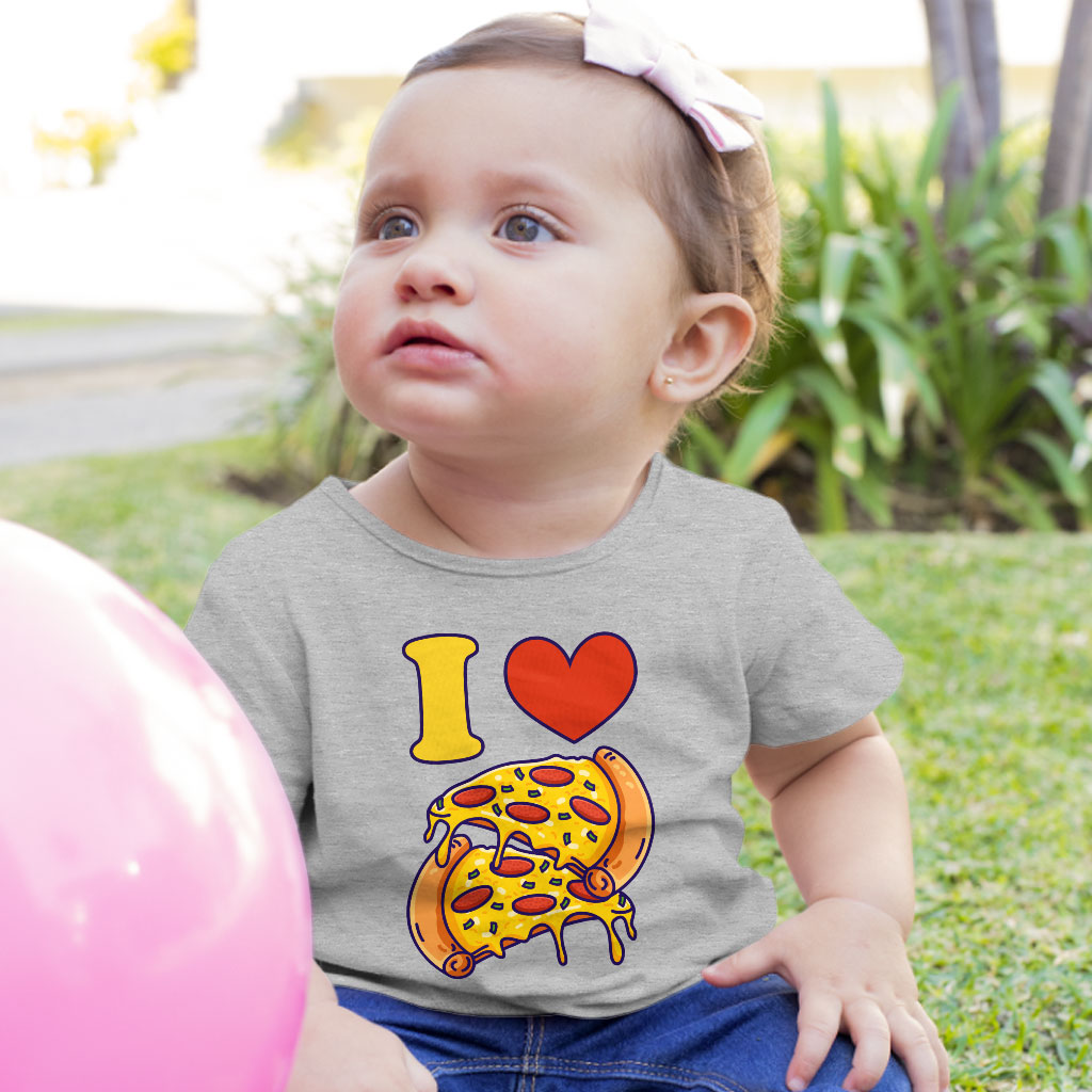 I Love Pizza Baby Jersey T-Shirt - Graphic Baby T-Shirt - Cool T-Shirt for Babies Clothing Kids' Clothing T-Shirts Color : Athletic Heather|Heather Columbia Blue|White 