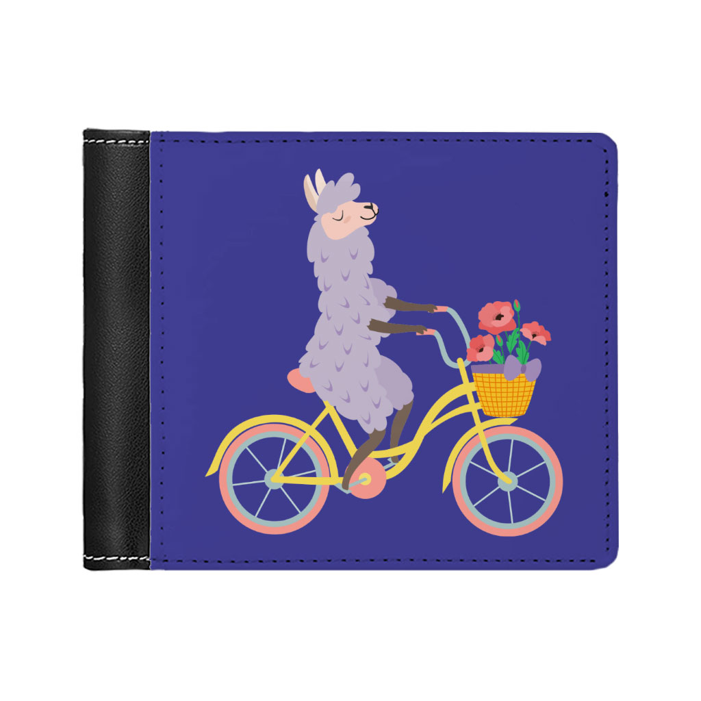 Llama Bike Men's Wallet - Cool Wallet - Funny Wallet Bags & Wallets Fashion Men's Wallet Women's Wallet Color : Black|Brown 