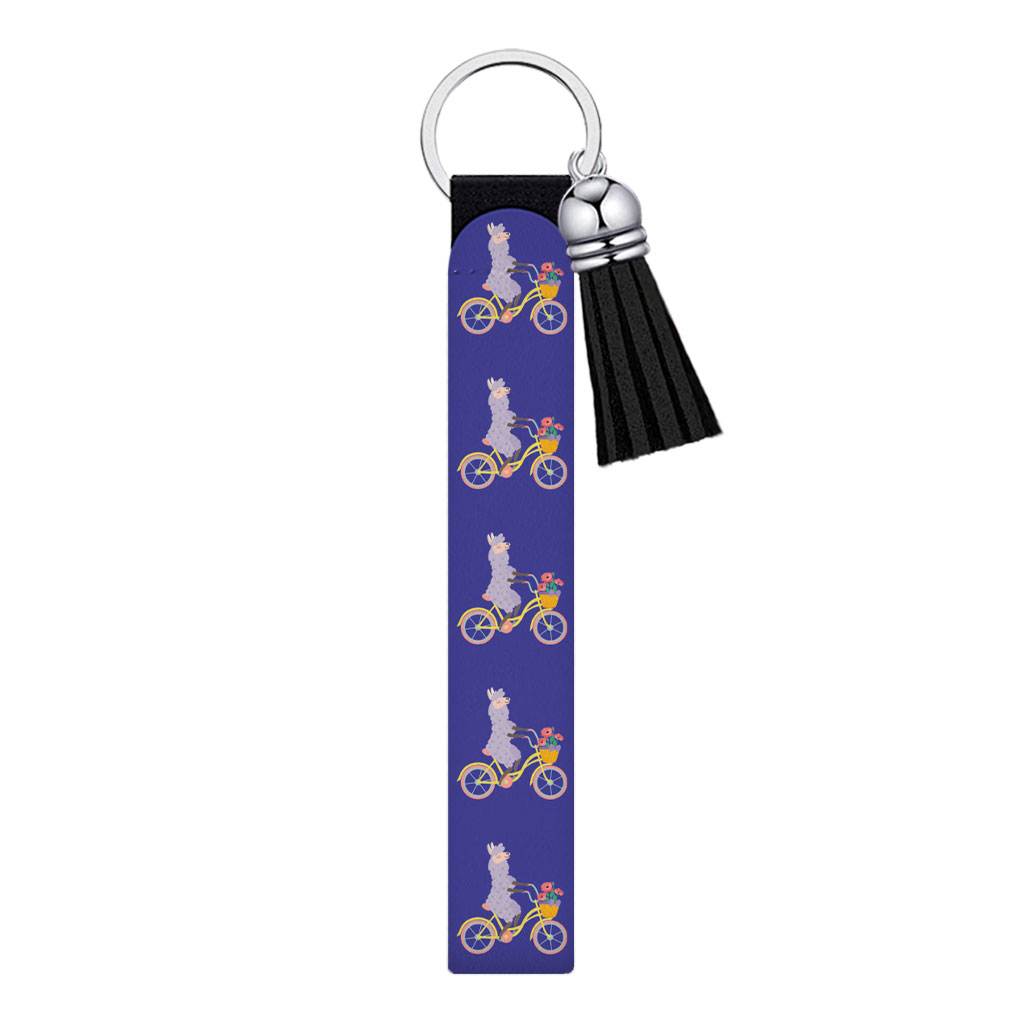 Llama Bike Keychain Wristlet - Cool Keychain Bracelet - Funny Wristlet Strap for Key Fashion Fashion Accessories Keychains  