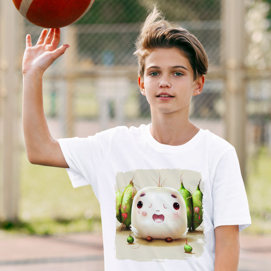 Cute White Radish Kids' T-Shirt - Themed T-Shirt - Colorful Tee Shirt for Kids Clothing Kids' Clothing T-Shirts Color : Black|Natural|White 