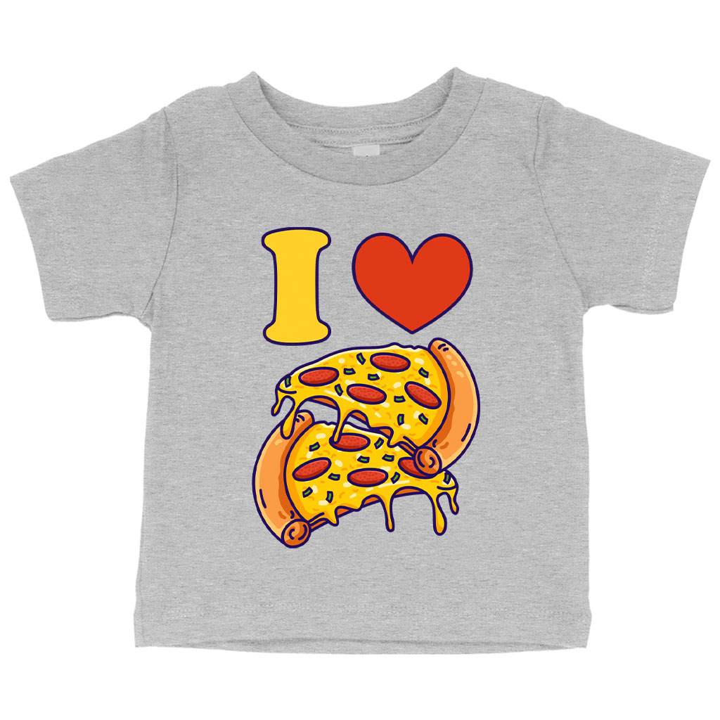 I Love Pizza Baby Jersey T-Shirt - Graphic Baby T-Shirt - Cool T-Shirt for Babies Clothing Kids' Clothing T-Shirts Color : Athletic Heather|Heather Columbia Blue|White 