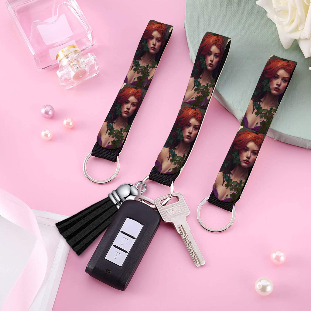 Beautiful Mage Woman Fantasy Art Keychain Wristlet - Abstract Keychain Bracelet - Unique Wristlet Strap for Key Fashion Fashion Accessories Keychains  