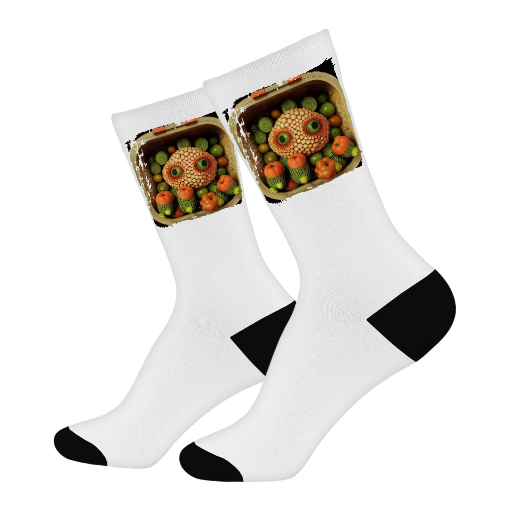 Cute Cartoon Vegetables Socks - Graphic Novelty Socks - Cool Crew Socks Fashion Fashion Accessories Socks Size : Large|Medium 