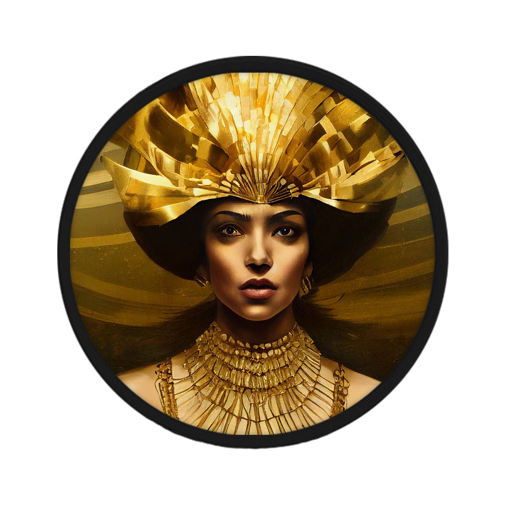 Traditional Mexican Woman Art Patches - Gold Patch Applique for Clothes - Graphic Patches Fashion Fashion Accessories Patches Shape : Circle|Rectangle 