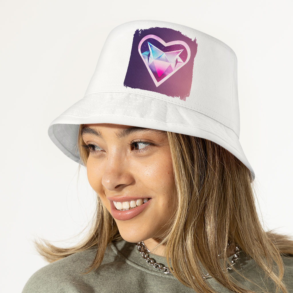 Space Heart Bucket Hat - Galaxy Hat - Graphic Bucket Hat Fashion Accessories Hats & Hair Accessories Color : White 