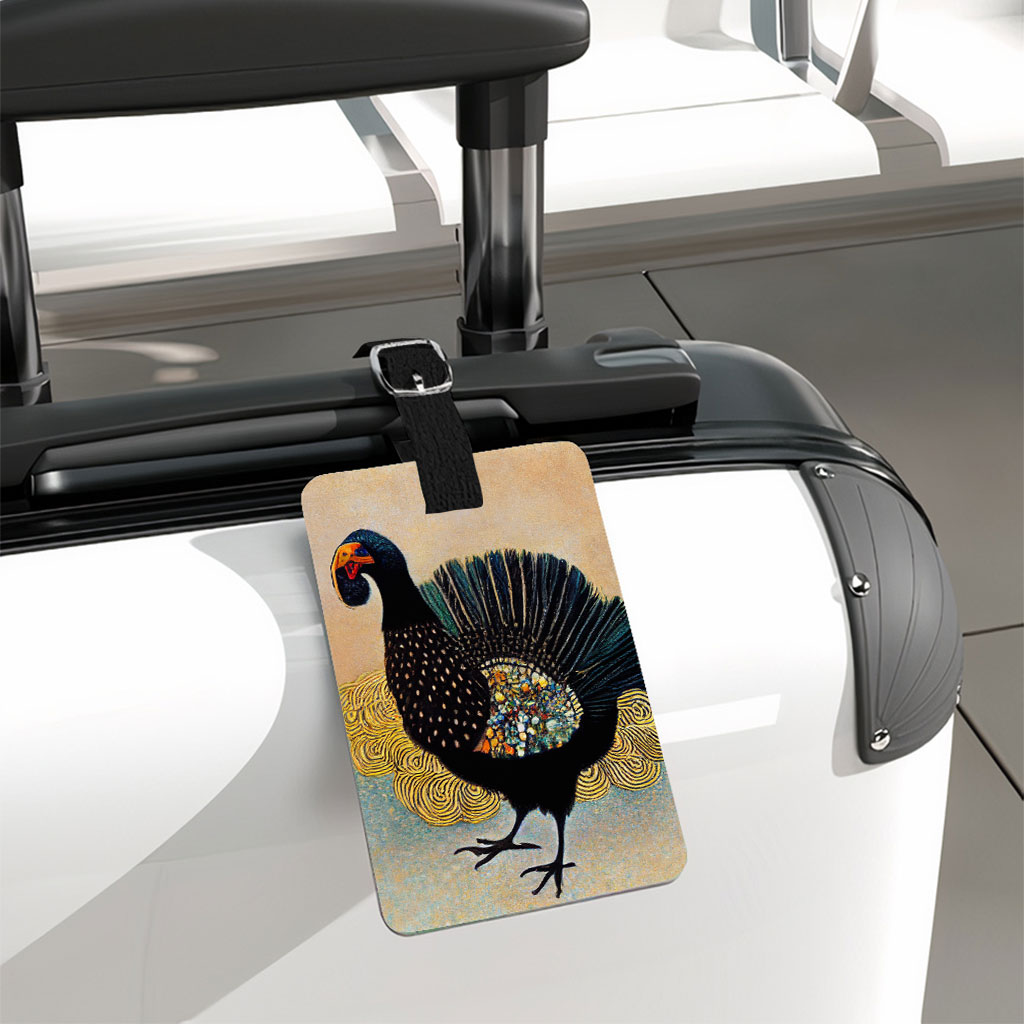 Cute Turkey Art Luggage Tag - Themed Travel Bag Tag - Gustav Klimt Art Luggage Tag Fashion Fashion Accessories Luggage Tag Travel Accessories  