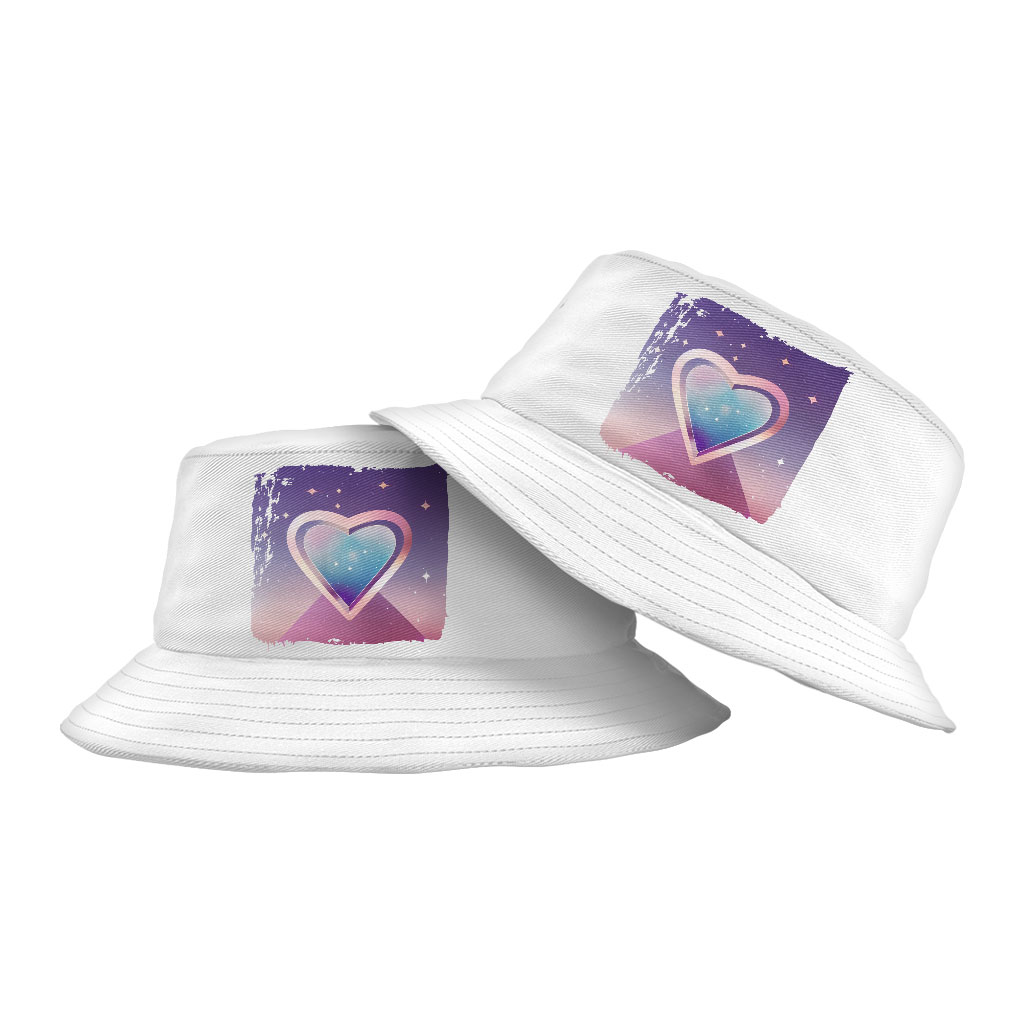 Abstract Heart Art Bucket Hat - Space Hat - Cool Bucket Hat Fashion Accessories Hats & Hair Accessories Color : White 