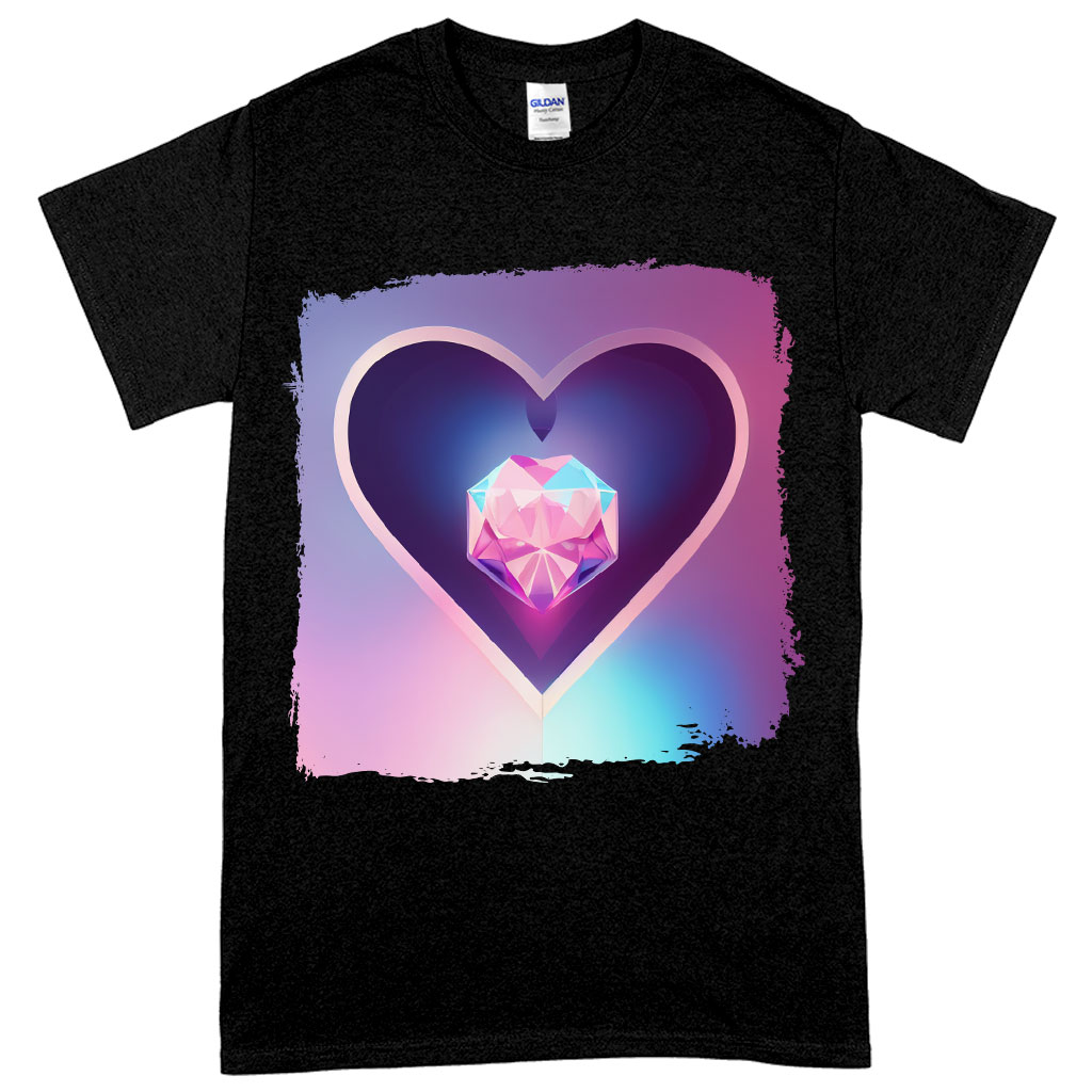 Heart Art Heavy Cotton T-Shirt - Galaxy Tee Shirt - Printed T-Shirt Clothing T-Shirts Color : Black|Forest Green|White 