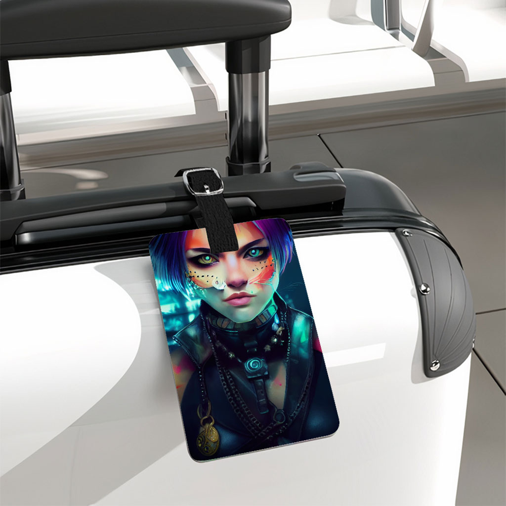 Anime Cute Fantasy Girl Luggage Tag - Graphic Travel Bag Tag - Fantasy Luggage Tag Fashion Fashion Accessories Luggage Tag Travel Accessories  