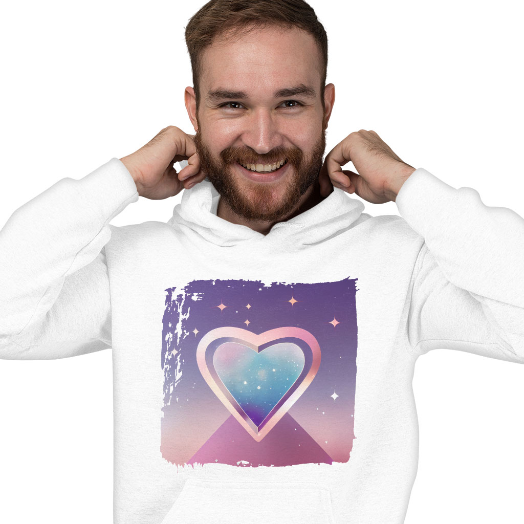 Abstract Heart Art Hooded Sweatshirt - Space Hoodie - Cool Hoodie Clothing Hoodies Color : Black|Navy|White 
