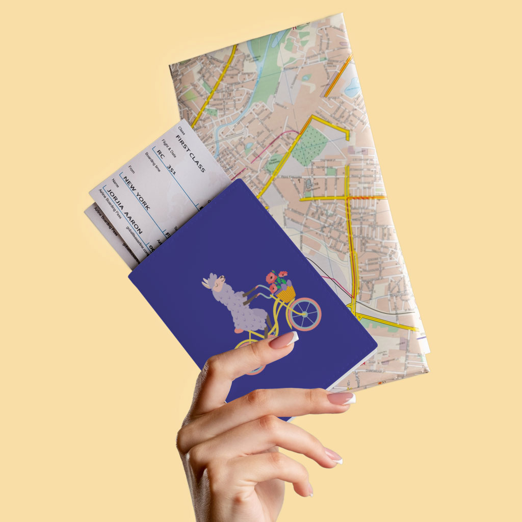 Llama Bike Passport Cover - Cool Passport Cover - Funny Passport Cover Fashion Fashion Accessories Pasport Cover Travel Accessories  