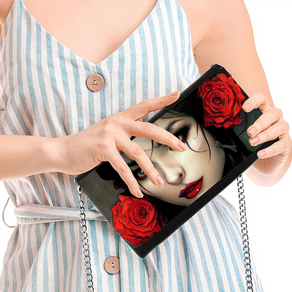 Red Rose Women's Wallet Clutch - Vamp Clutch for Women - Gothic Design Women's Wallet Clutch Bags & Wallets Fashion Women's Wallet Clutch  