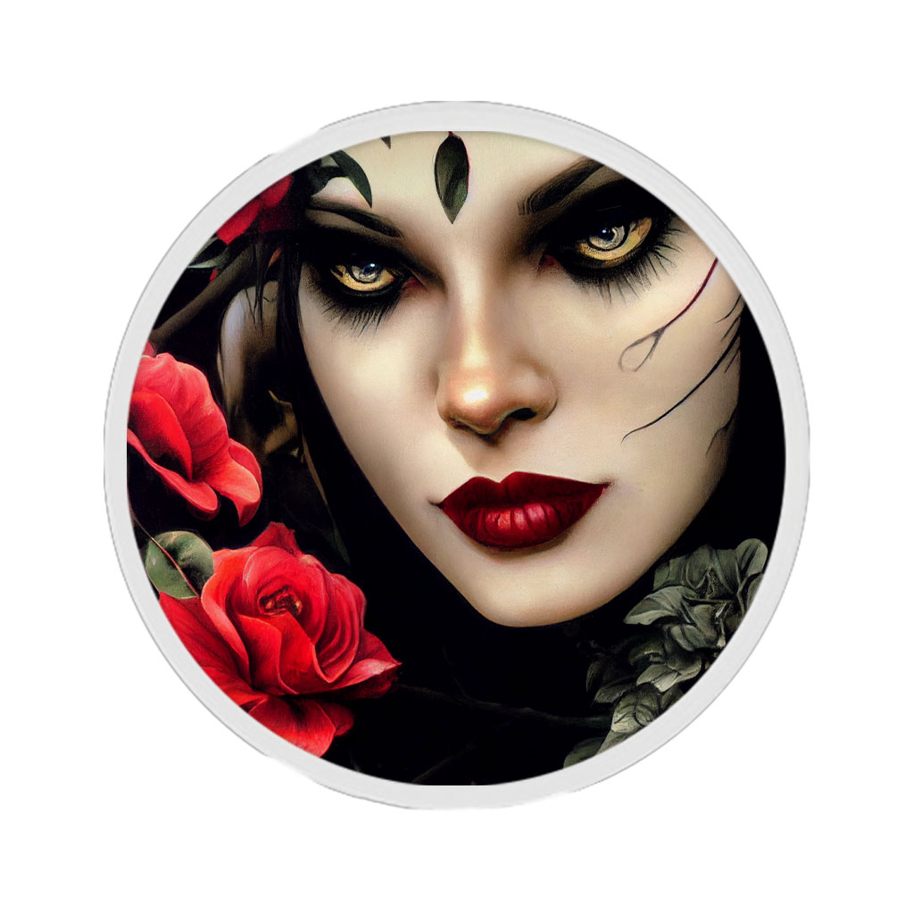 Red Rose Painted Patches - Cute Vampire Patch Applique for Clothes - Printed Patches Fashion Fashion Accessories Patches Shape : Circle|Rectangle 