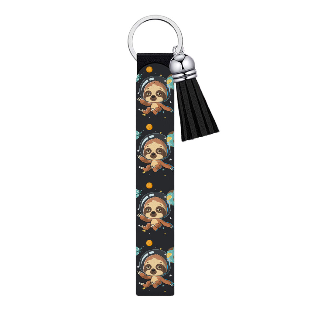 Space Sloth Keychain Wristlet - Astronaut Keychain Bracelet - Galaxy Wristlet Strap for Key Fashion Fashion Accessories Keychains  