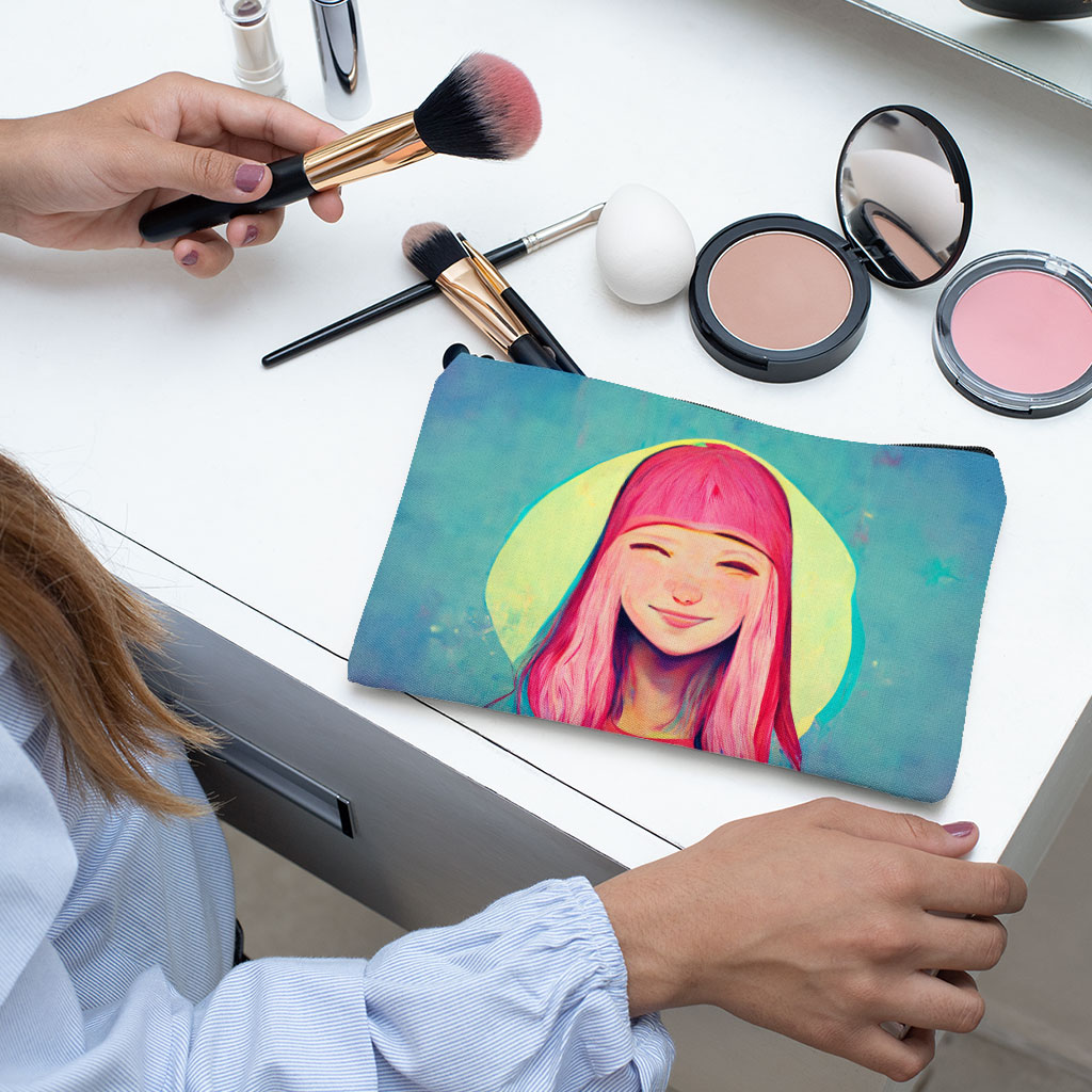 Cute Kawaii Makeup Bag - Illustration Cosmetic Bag - Graphic Makeup Pouch Bags & Wallets Fashion Makeup Pouch  