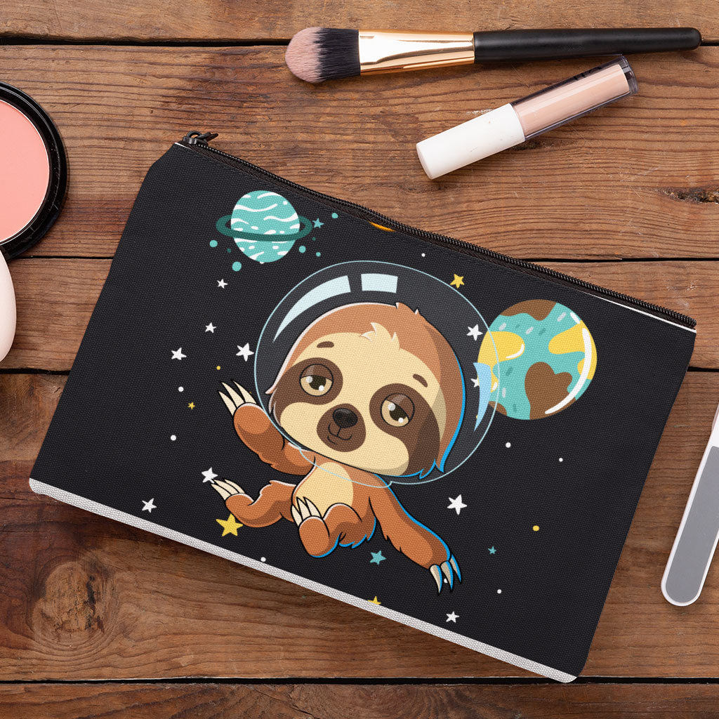 Space Sloth Makeup Bag - Astronaut Cosmetic Bag - Galaxy Makeup Pouch Bags & Wallets Fashion Makeup Pouch  