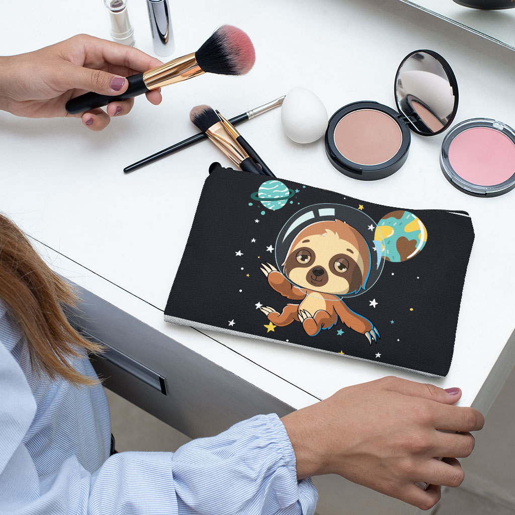 Space Sloth Makeup Bag - Astronaut Cosmetic Bag - Galaxy Makeup Pouch Bags & Wallets Fashion Makeup Pouch  