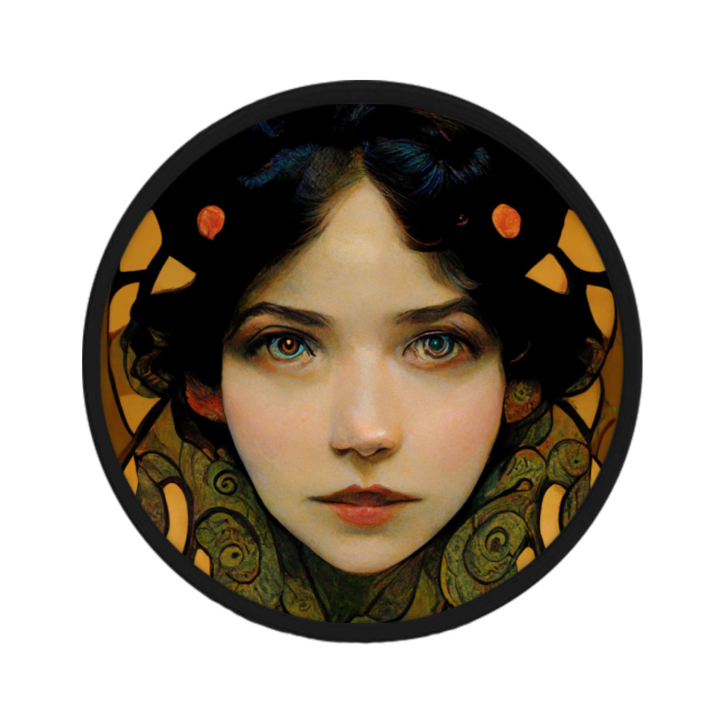 Vintage Design Patches - Art Nouveau Style Patch Applique for Clothes - Woman Face Patches Bags & Wallets Fashion Shape : Circle|Rectangle 