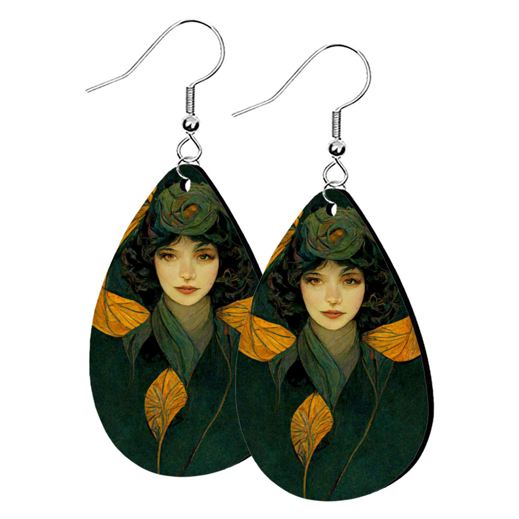 Vintage Face Earrings - Art Nouveau Woman Earrings - Cute Design Earrings Earrings Fashion Jewelry  