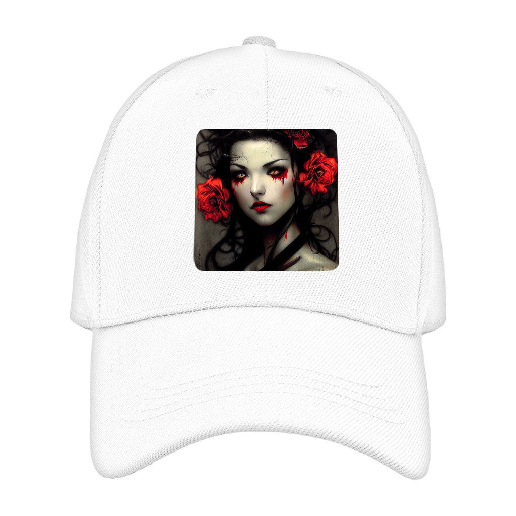 Gothic Red Rose Hat Patches - Woman Face Patches - Illustration Patch Applique Fashion Fashion Accessories Hats & Hair Accessories Shape : Circle|Rectangle|Square 